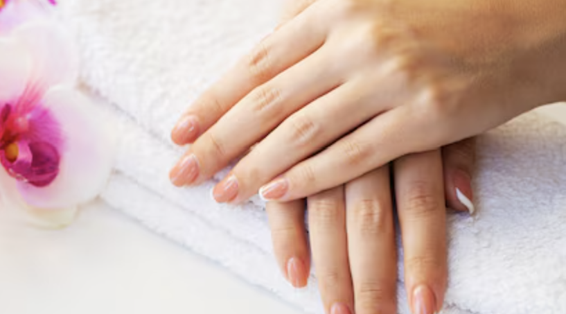 Dream Hands in crossed position Dream Hands resting on clean towels